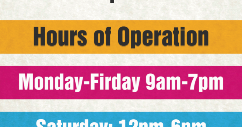 On The Go Prints Hours of Operation Sticker